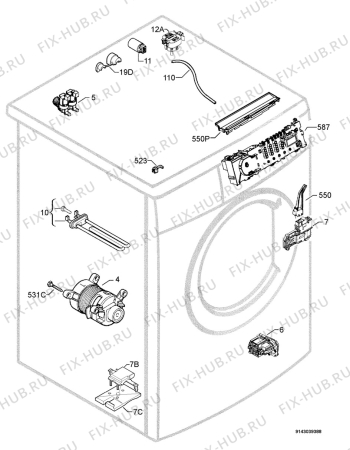 Взрыв-схема стиральной машины Aeg Electrolux L68640 - Схема узла Electrical equipment 268